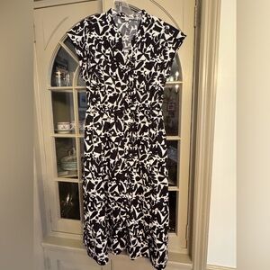 Elegant Black and White Women's Midi Dress